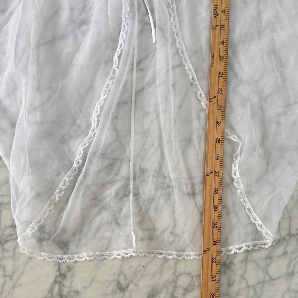 Vintage Sheer White Lace Kimono Overlay Cover-Up Sz M - Picture 8 of 8